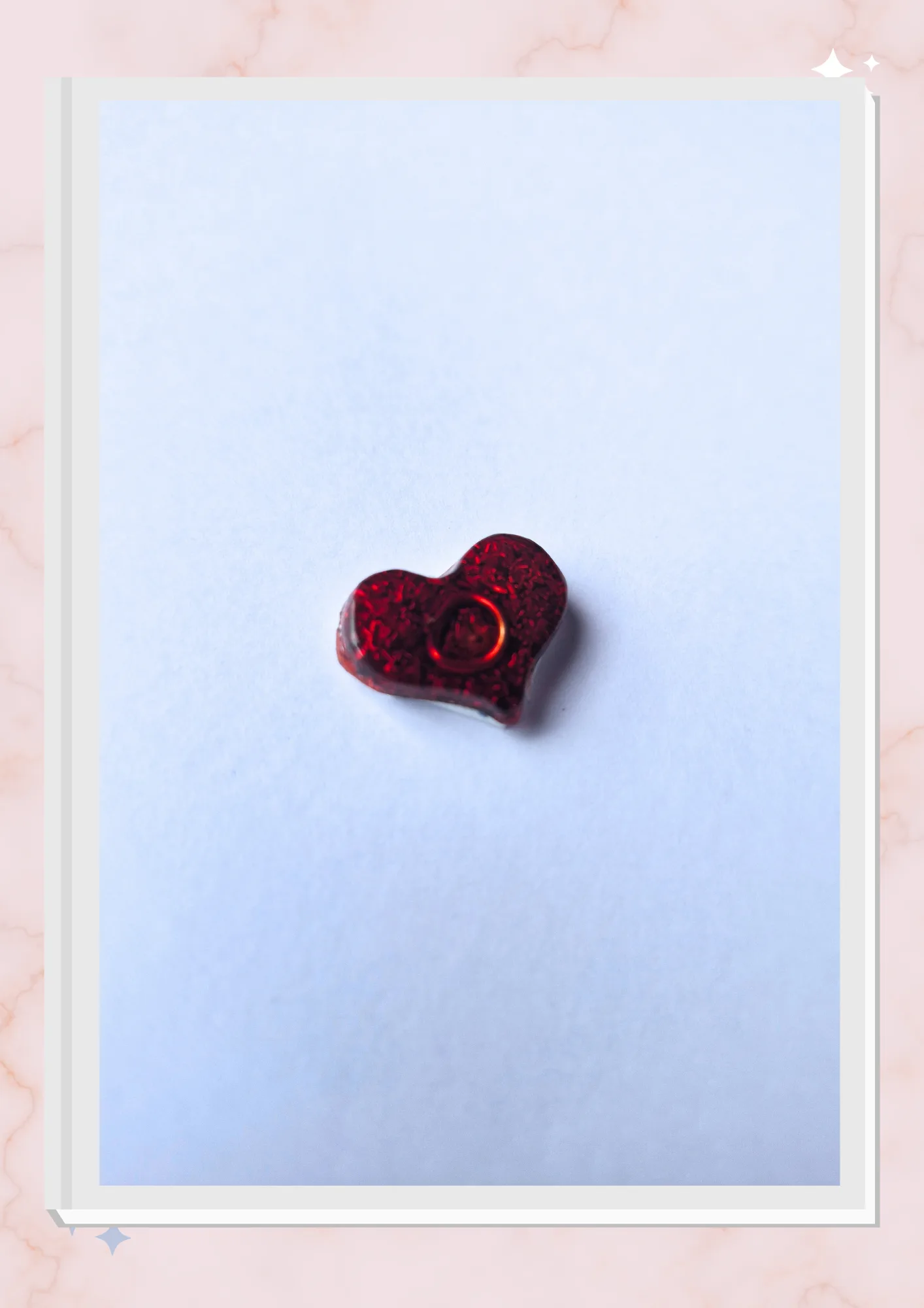 Orgonita pequeña para celular, Corazón Rojo