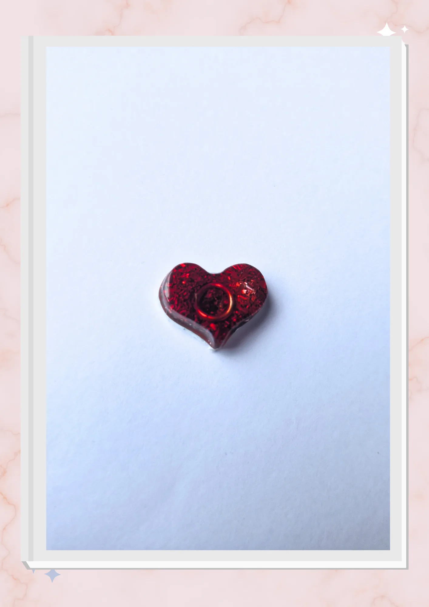 Orgonita pequeña para celular, Corazón Rojo