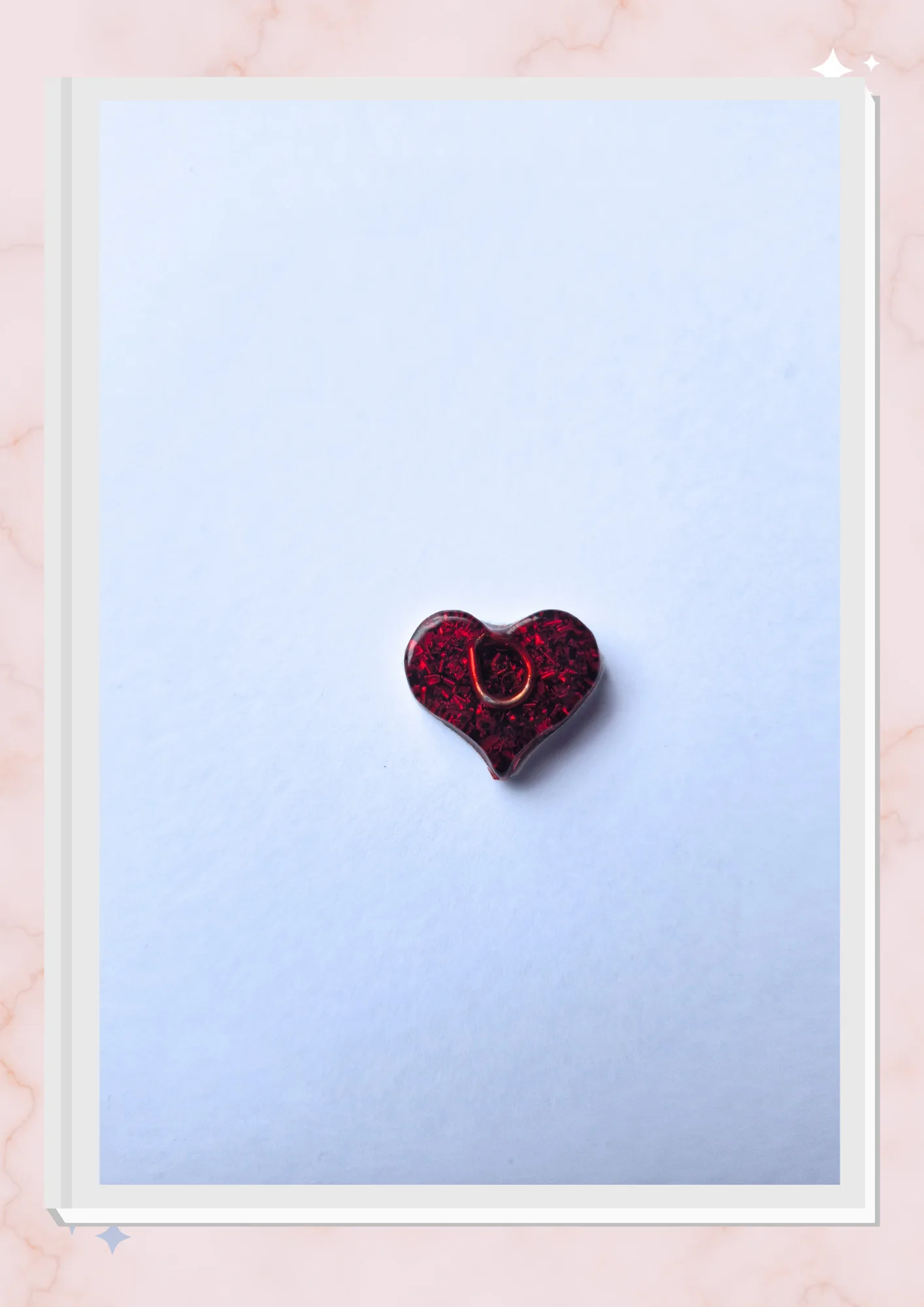 Orgonita pequeña para celular, Corazón Roja