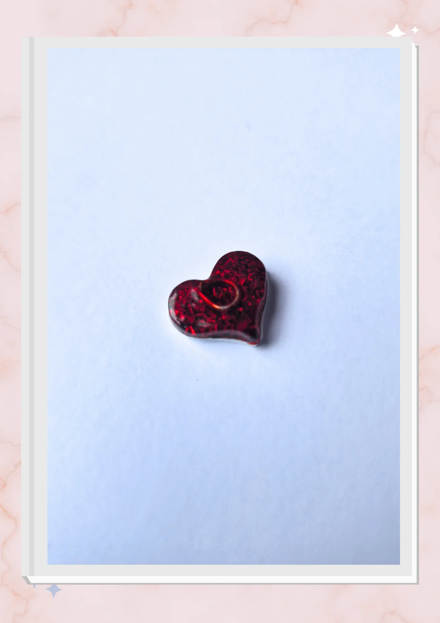 Orgonita pequeña para celular, Corazón Roja
