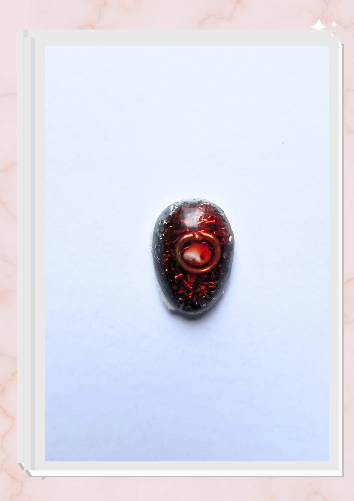 Orgonita pequeña para celular, Ovalado Roja