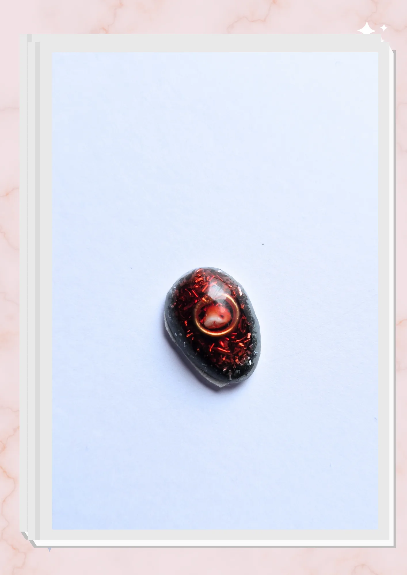 Orgonita pequeña para celular, Ovalado Roja