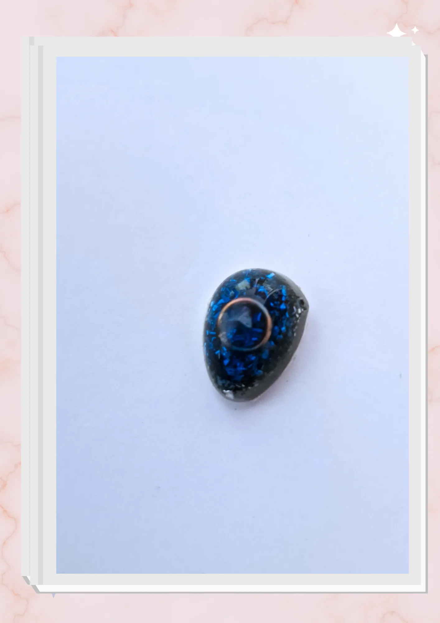 Orgonita pequeña para celular, Ovalado Azul
