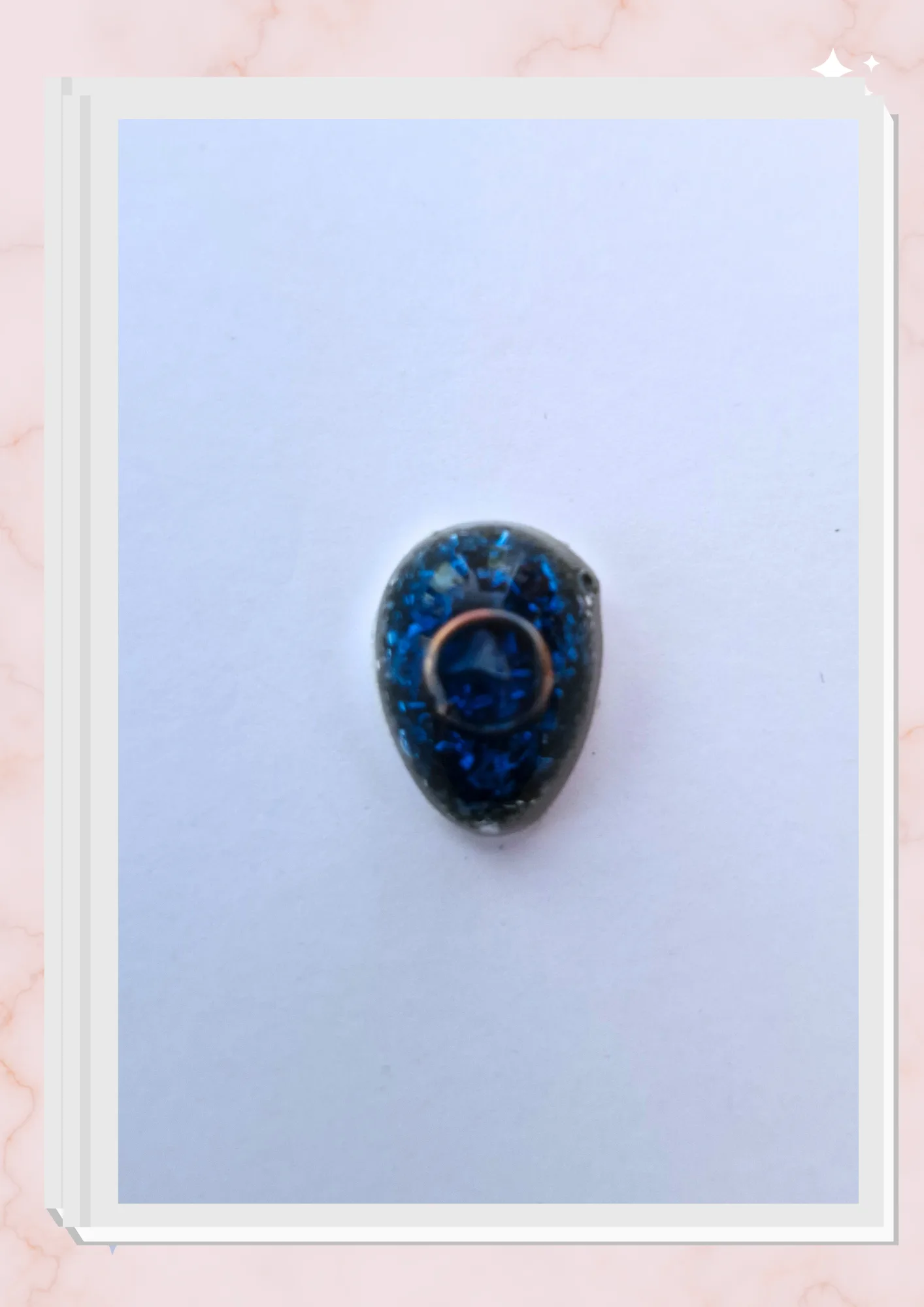 Orgonita pequeña para celular, Ovalado Azul