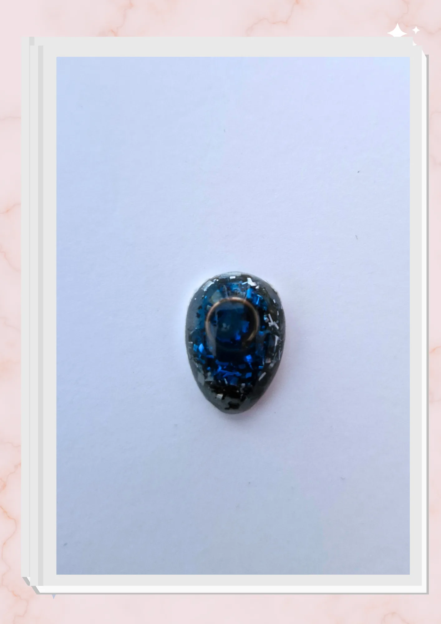 Orgonita pequeña para celular, Ovalado Azul