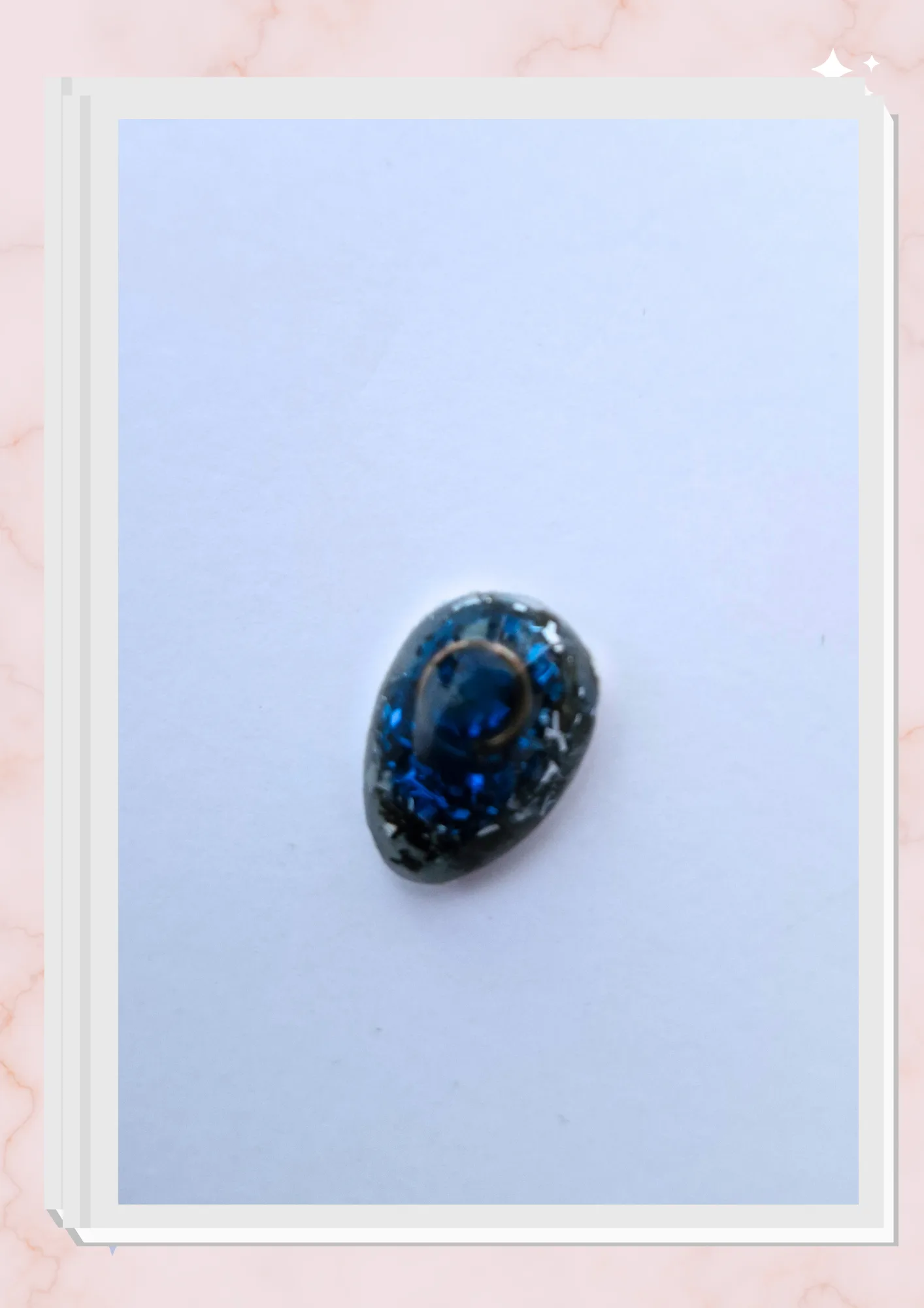 Orgonita pequeña para celular, Ovalado Azul