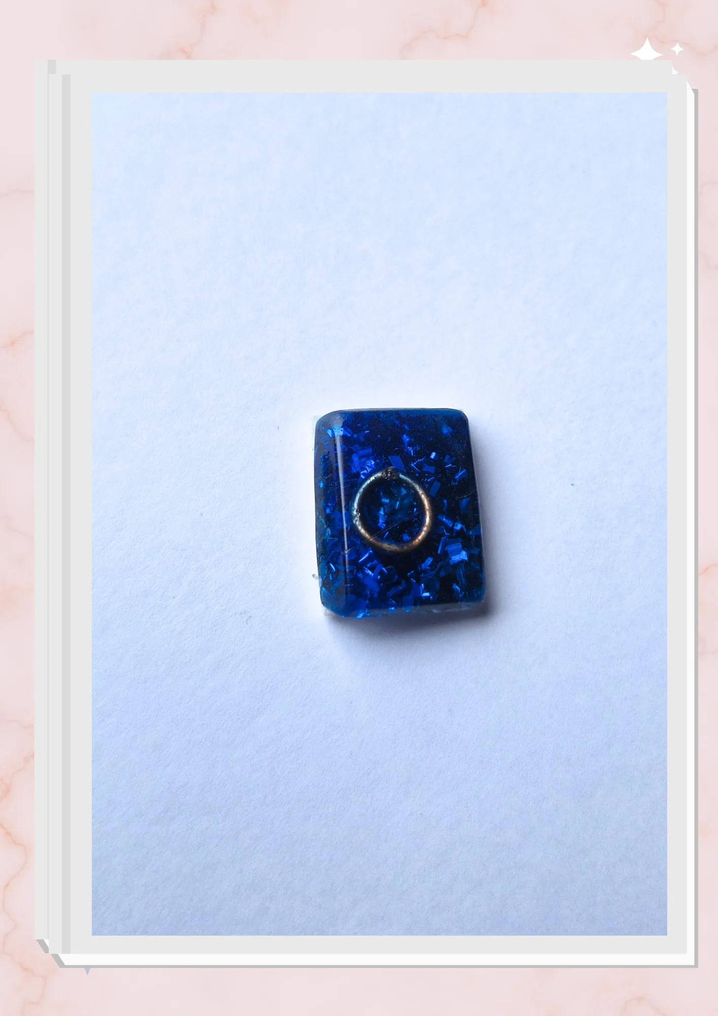 Orgonita pequeña para celular, Rectangular Azul