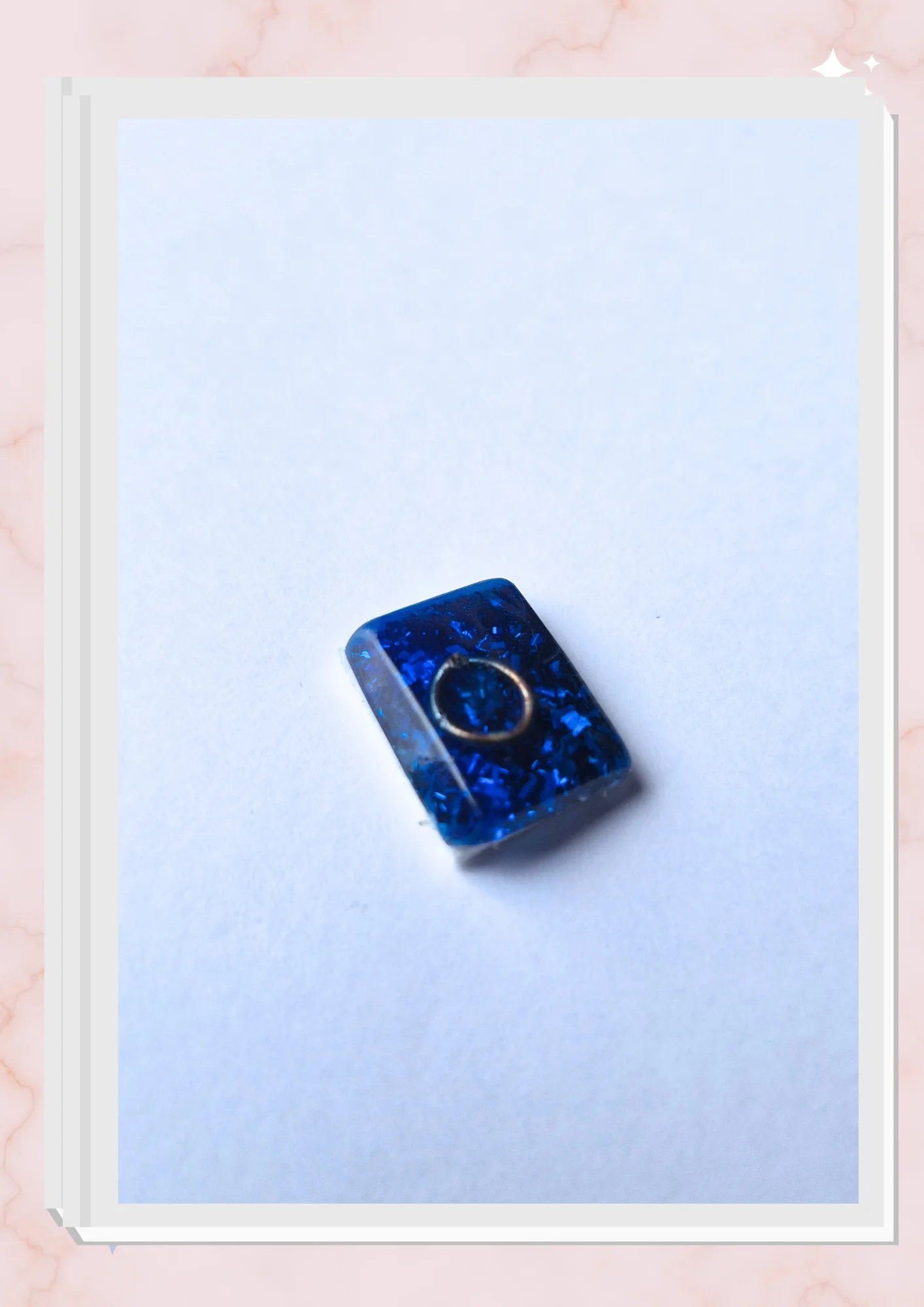 Orgonita pequeña para celular, Rectangular Azul