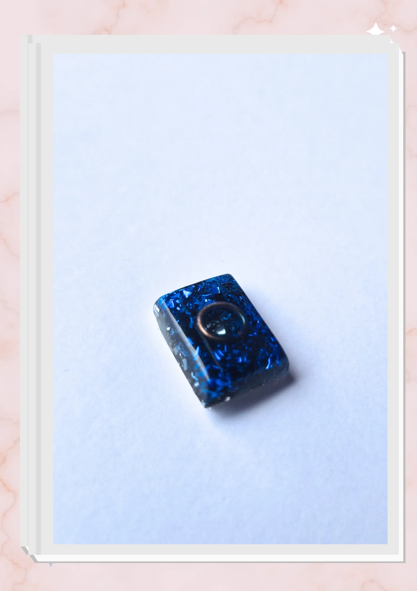 Orgonita pequeña para celular, Rectangular Azul