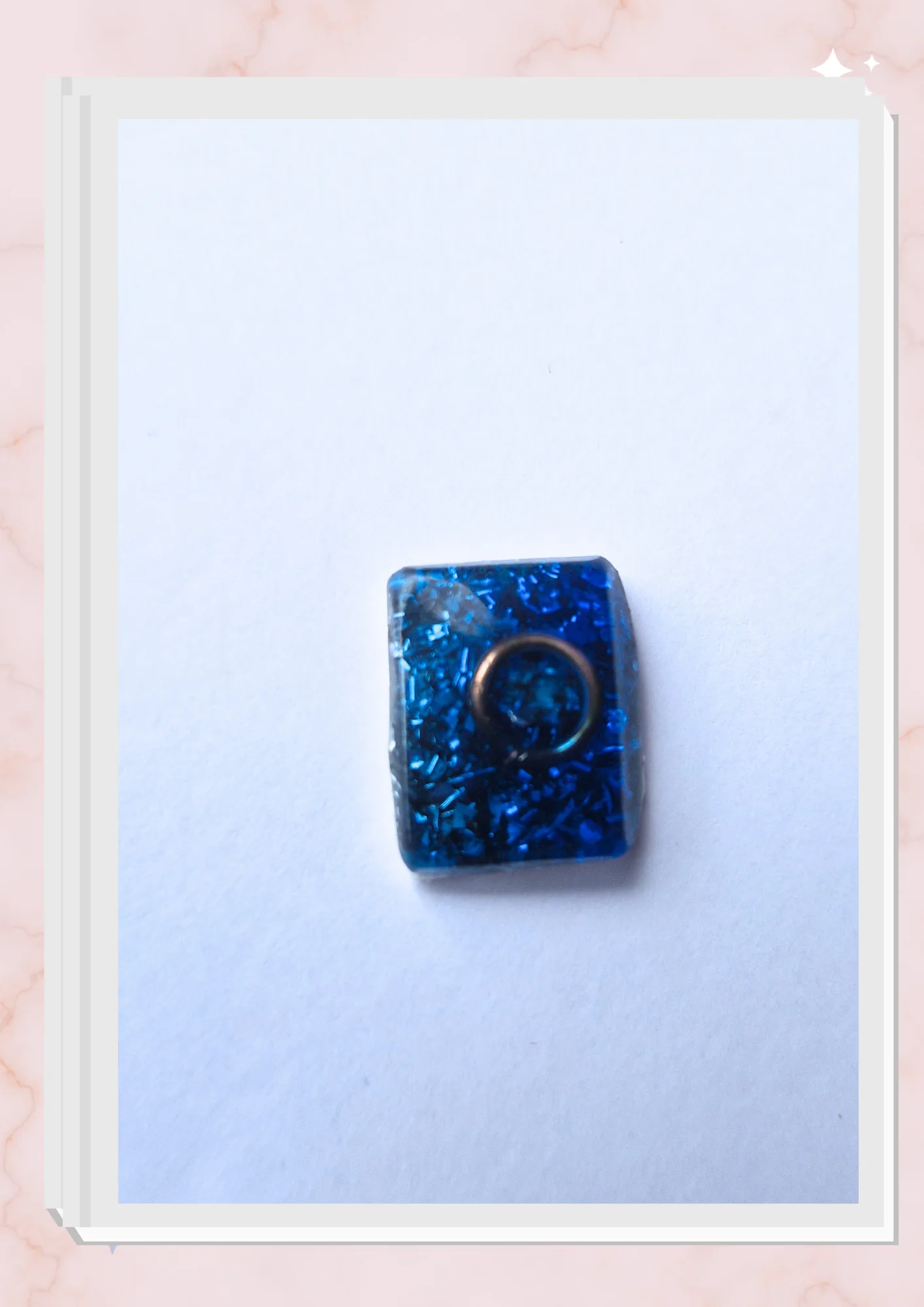 Orgonita pequeña para celular, Rectangular Azul
