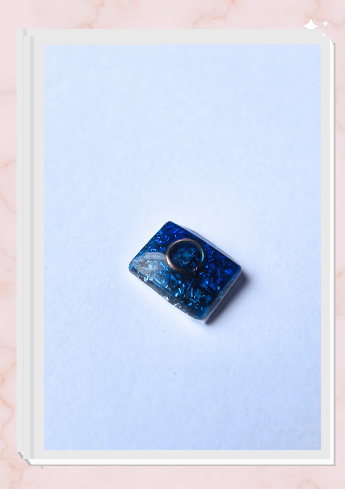 Orgonita pequeña para celular, Rectangular Azul