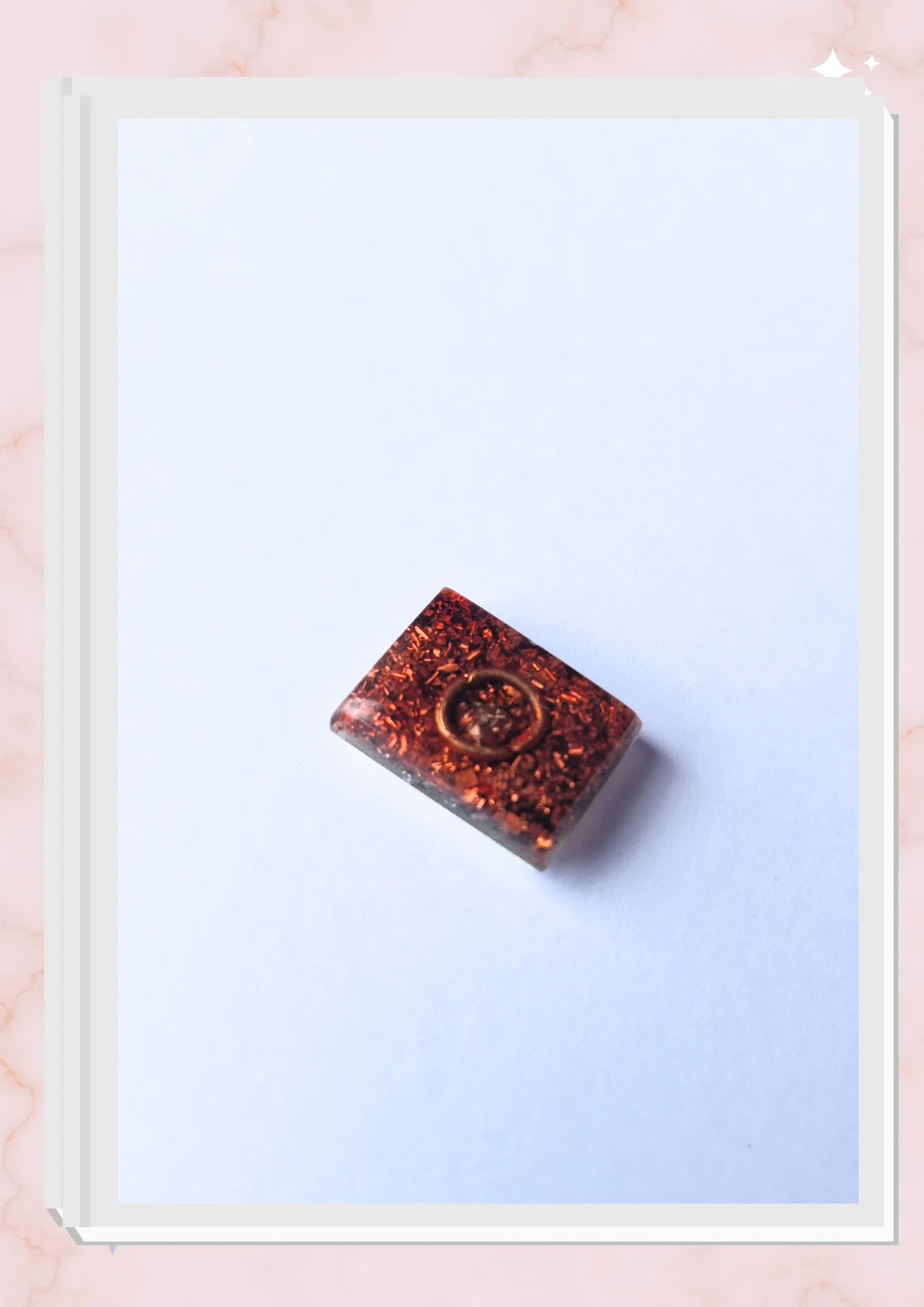 Orgonita pequeña para celular, Rectangular Rojo