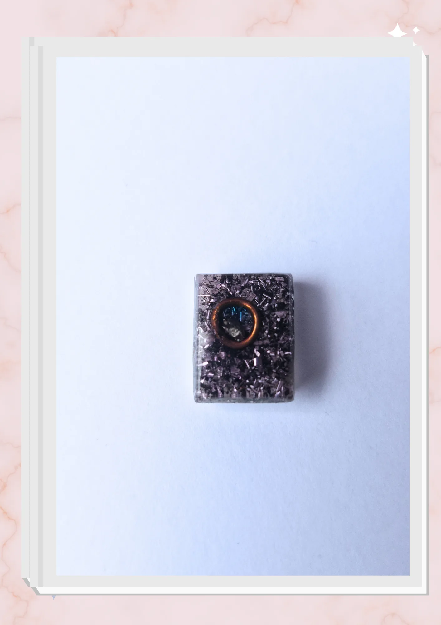 Orgonita pequeña para celular, Rectangular Violeta claro