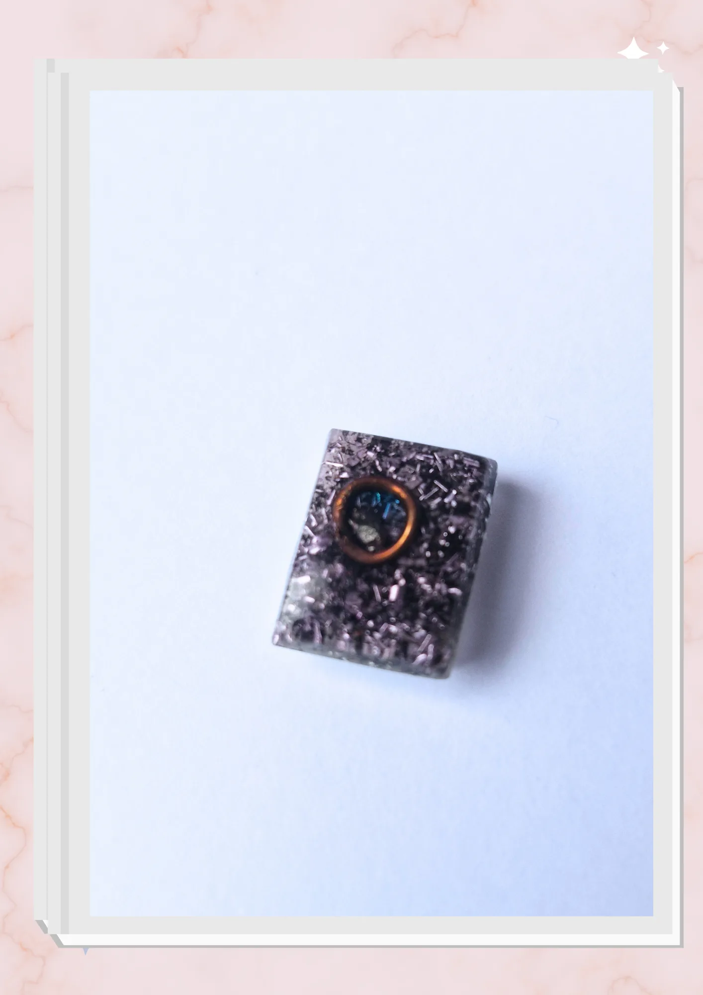 Orgonita pequeña para celular, Rectangular Violeta claro