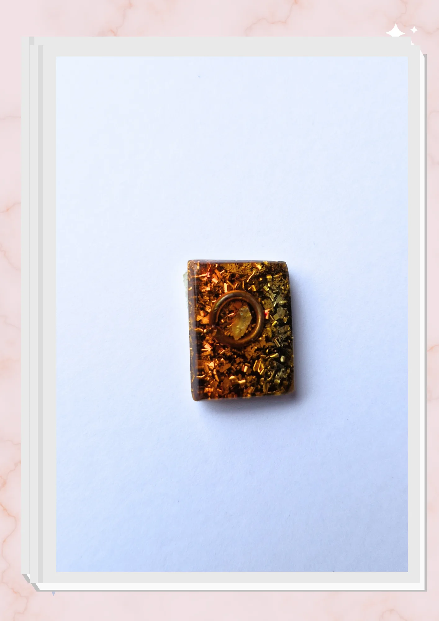 Orgonita pequeña para celular, Rectangular Naranja