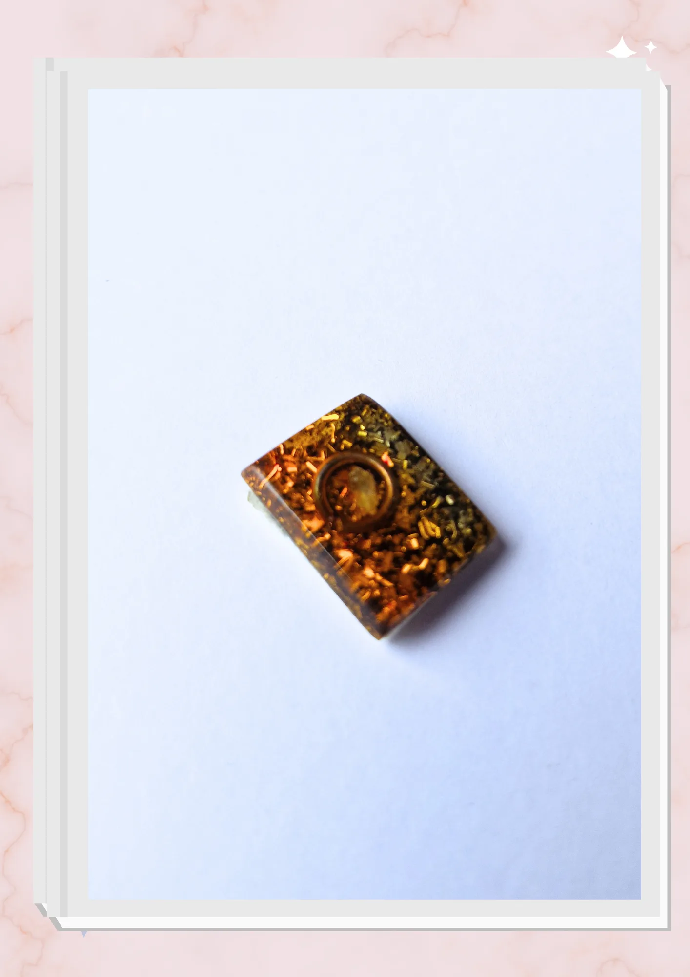 Orgonita pequeña para celular, Rectangular Naranja