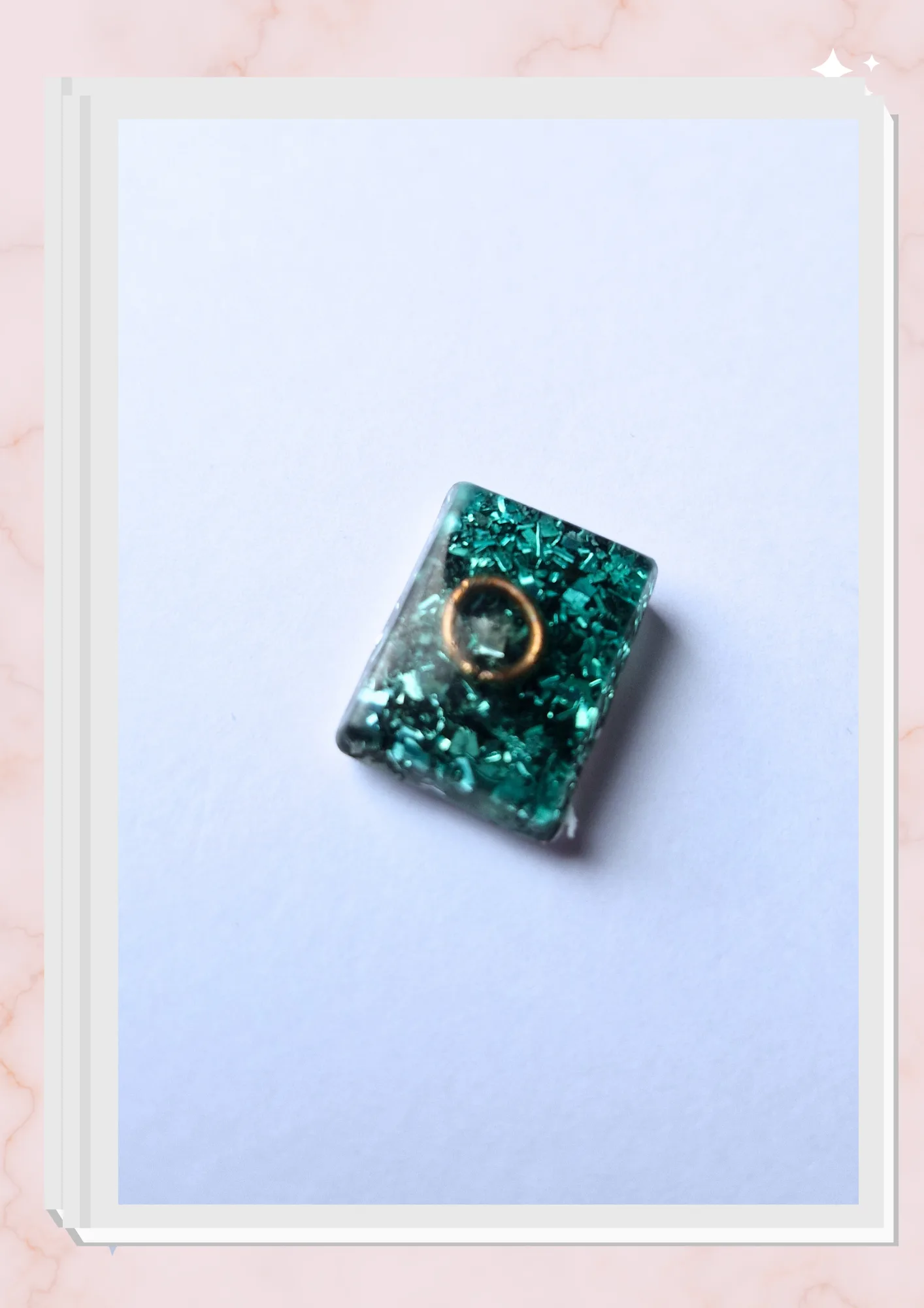 Orgonita pequeña para celular, Rectangular Verde