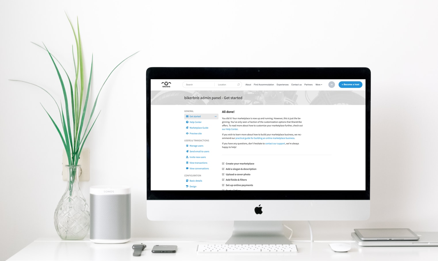 Sharetribe Go admin panel