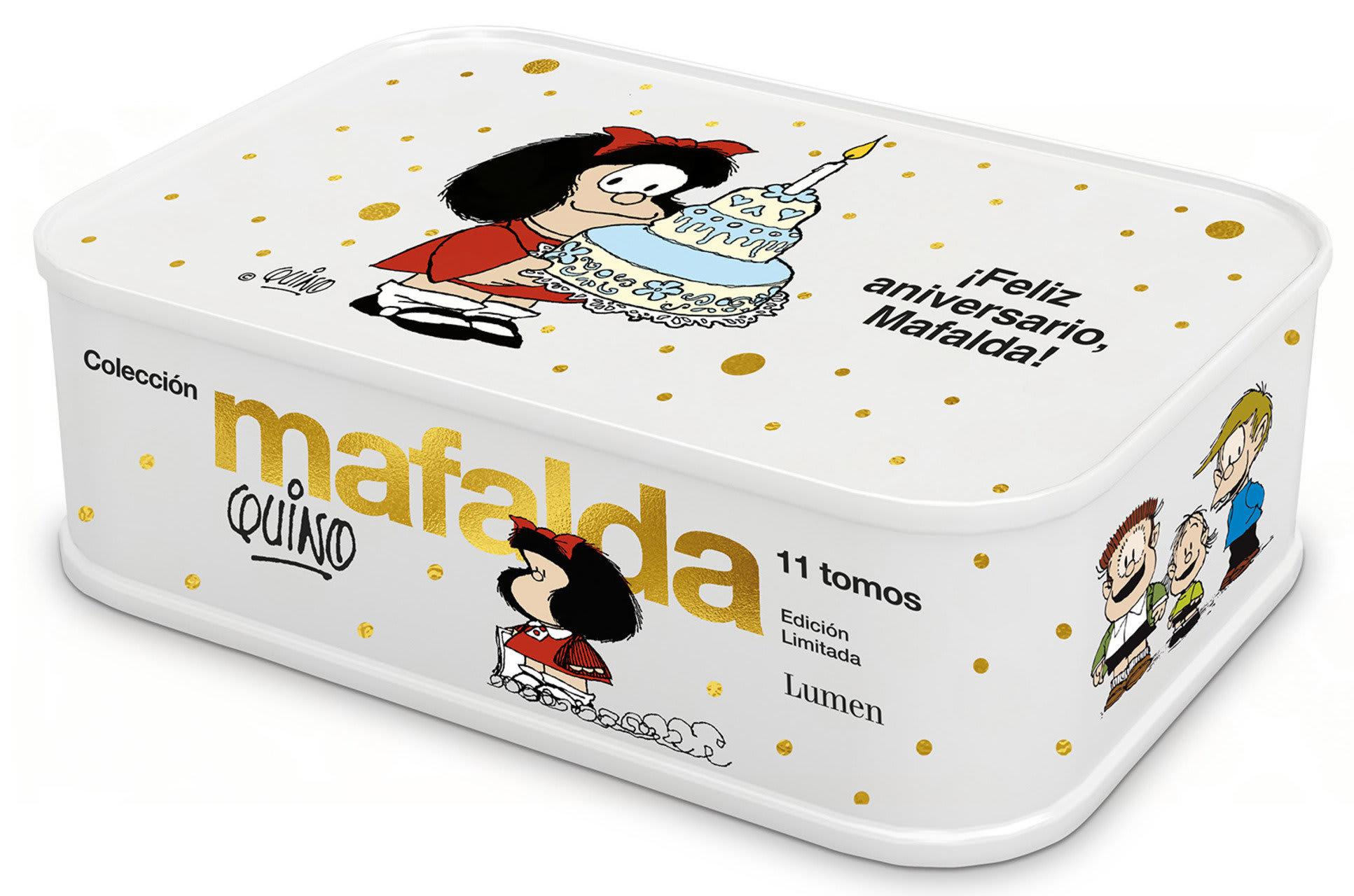 Lata Mafalda: 11 tomos en una lata (Edición Feliz Aniversario, Mafalda) / Mafalda Collection: 11 Volumes in a Tin Box (Happy Anniversary Edition, Mafalda) by Quino