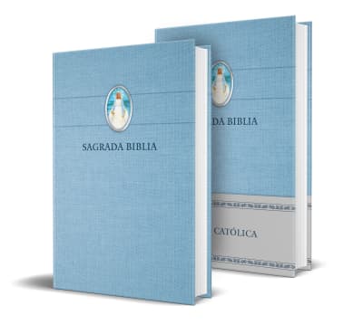 Biblia Católica en español. Tapa dura azul, con Virgen Milagrosa en cubierta / Catholic Bible. Spanish-Language, Hardcover, Blue, Compact by Biblia de América