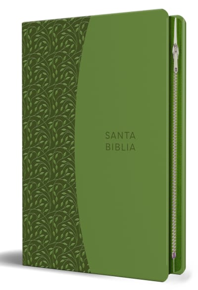 Biblia Reina Valera 1960 Tamaño grande, letra grande piel verde con cremallera /   Spanish Holy Bible RVR 1960. Large Size, Large Print Green Leather with Zipp by Reina Valera Revisada 1960