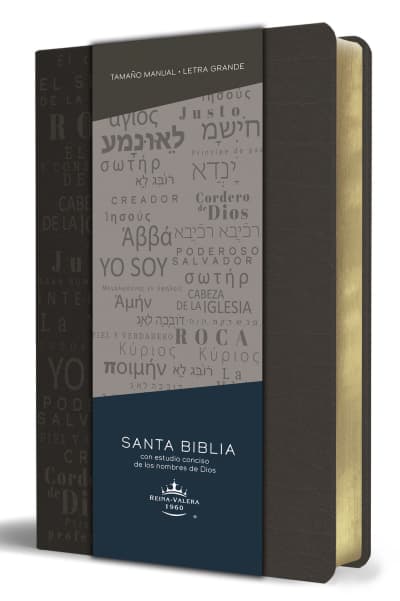 Biblia RVR 1960 letra grande tamaño manual, simil piel gris con nombres de Dios / Spanish Bible RVR 1960 Handy Size Large Print Leathersoft Grey, Names of god by Reina Valera Revisada 1960