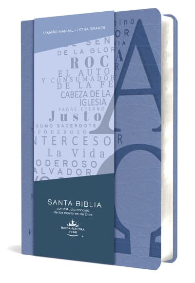 Biblia RVR 1960 letra grande tamaño manual, simil piel azul celeste con nombres de Dios / Spanish Bible RVR 1960 Handy Size Large Print Leathersoft Soft Blue by Reina Valera Revisada 1960