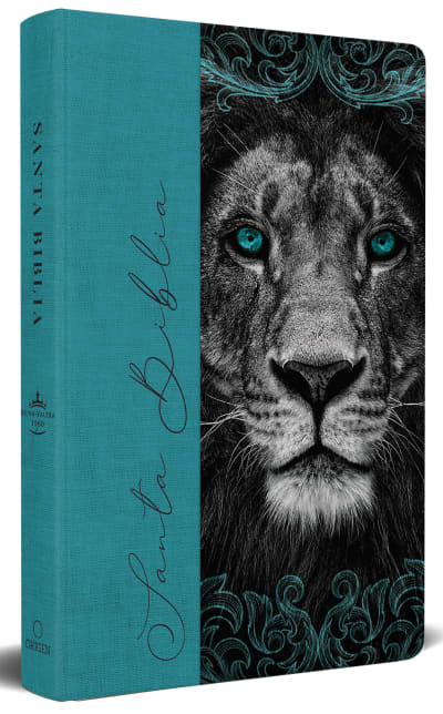 Biblia RVR 1960 letra grande, tamaño manual, tapa dura de tela León aguamarina /   Spanish Bible RVR 1960 Handy Size Large Print Hardcover Cloth Lion Aquamari by Reina Valera Revisada 1960