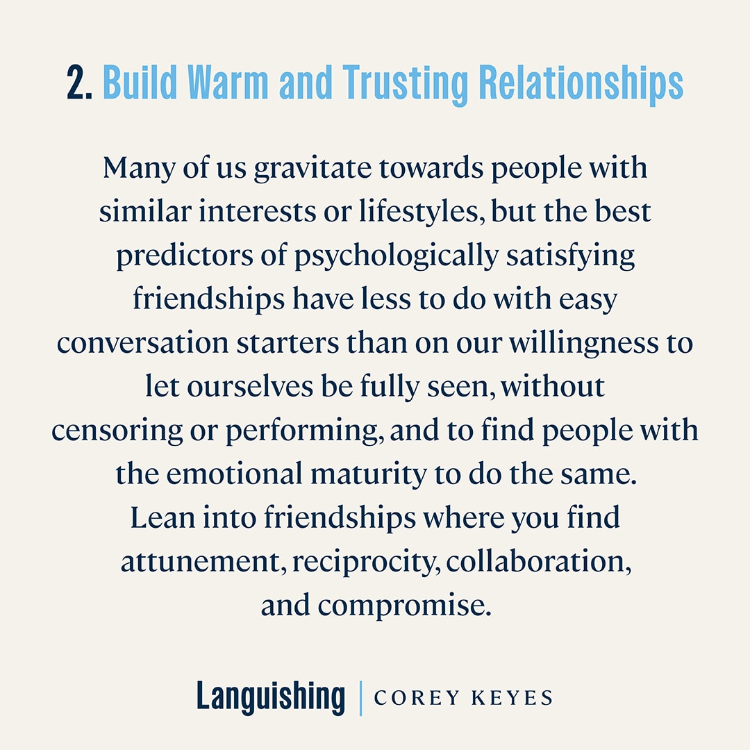 build warm and trusting relationships