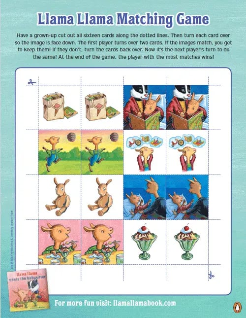 Llama Llama Matching Game