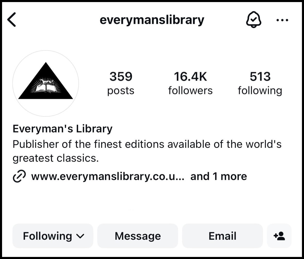 Everyman's Library Instagam