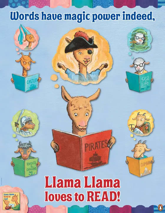 Llama Llama Loves To Read Poster
