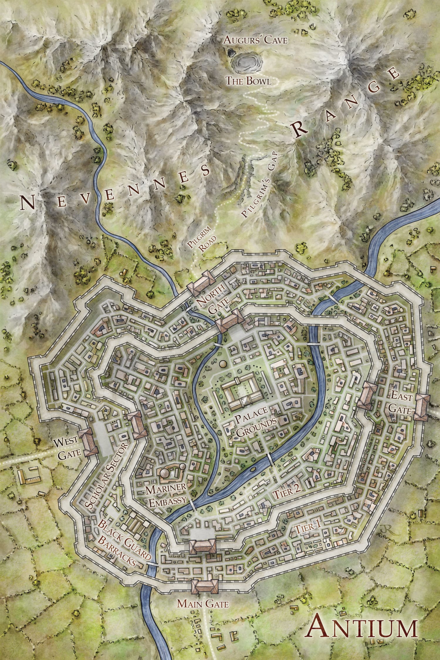 Map of Antium from An Ember in the Ashes series