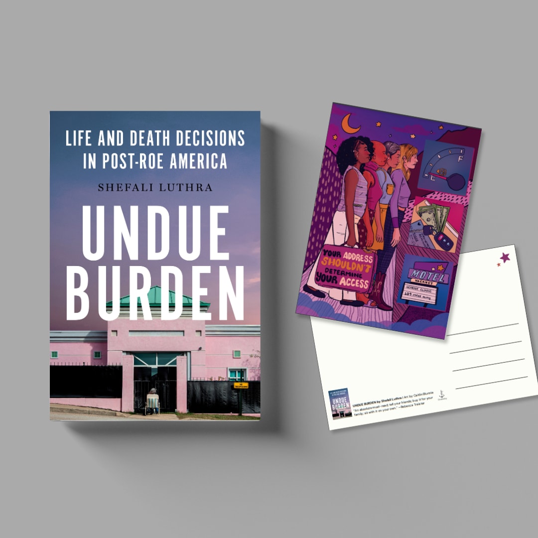 UNDUE BURDEN book with 2 postcards