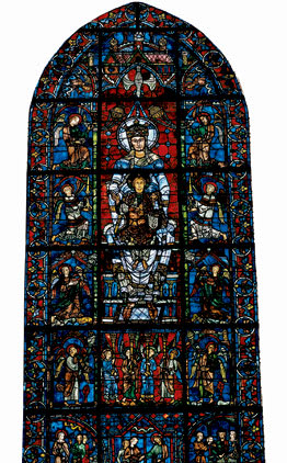 Stained glass window, Notre-Dame de la Belle-Verrière, in Chartres Cathedral