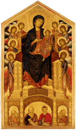 Cimabue’s Madonna and Child with Angels and Prophets, painted c. 1260