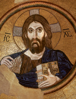 Jesus as Pantocrator (All-Ruler), in an eleventh-century Greek mosaic in Daphni