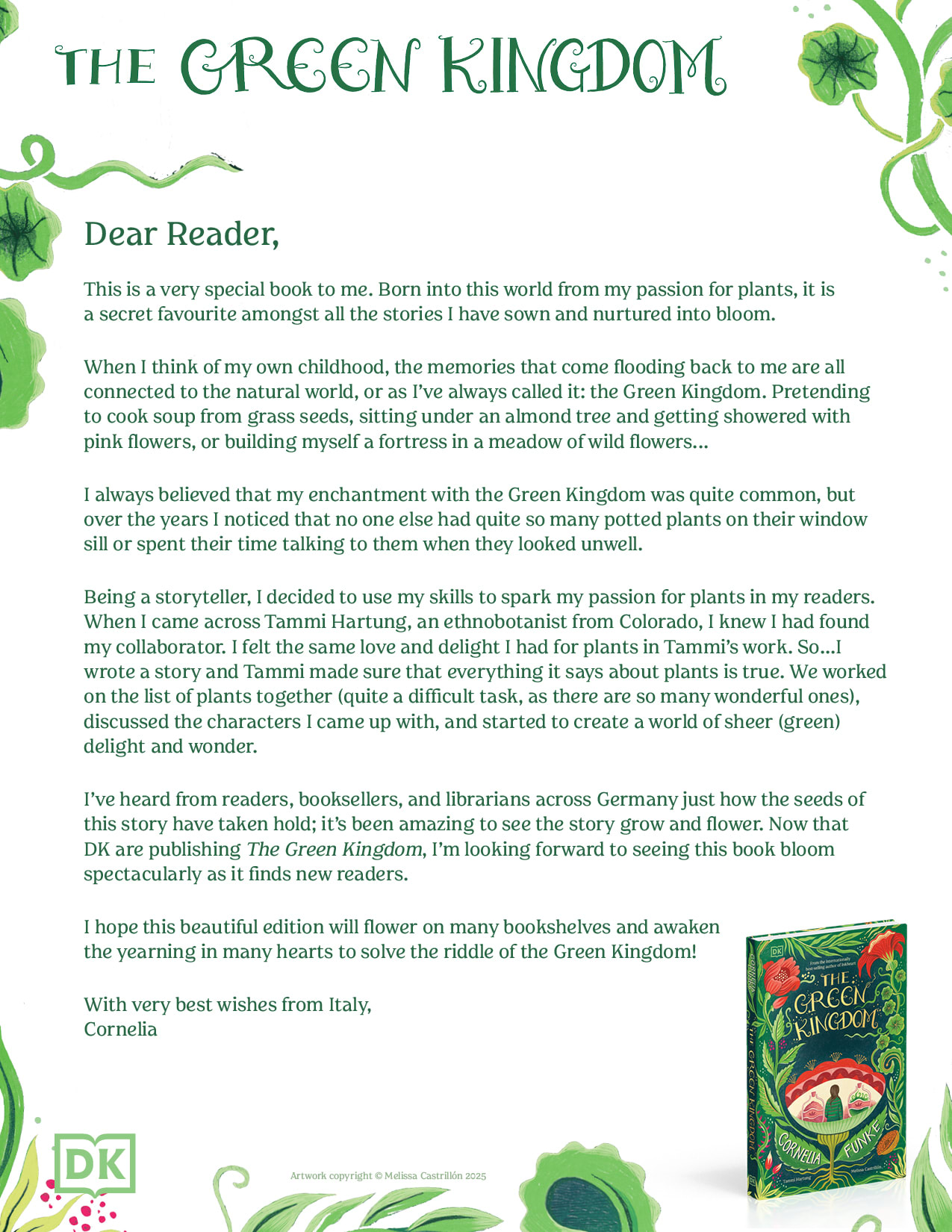 A note from Cornelia Funke to the reader