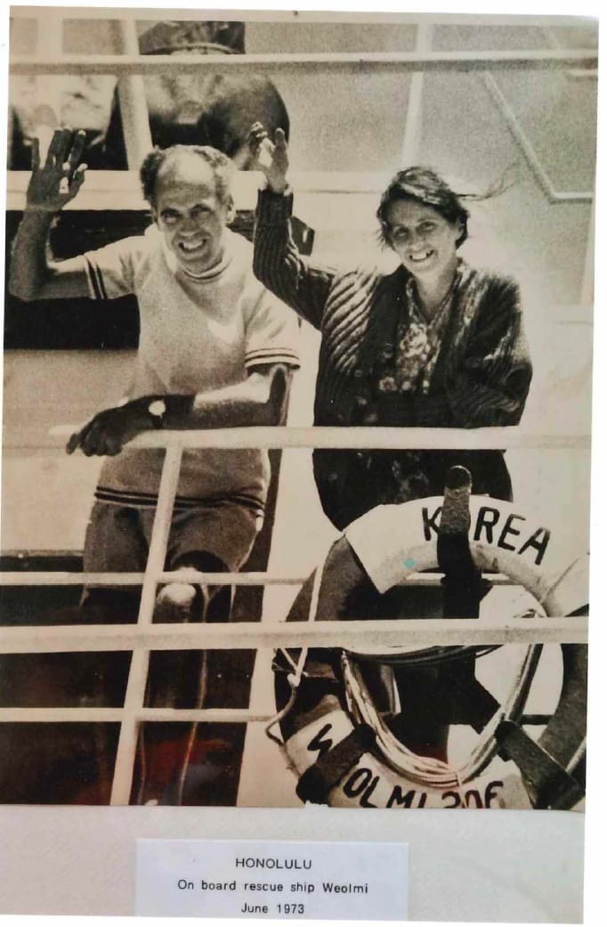 Maurice and Maralyn on the Korean ship