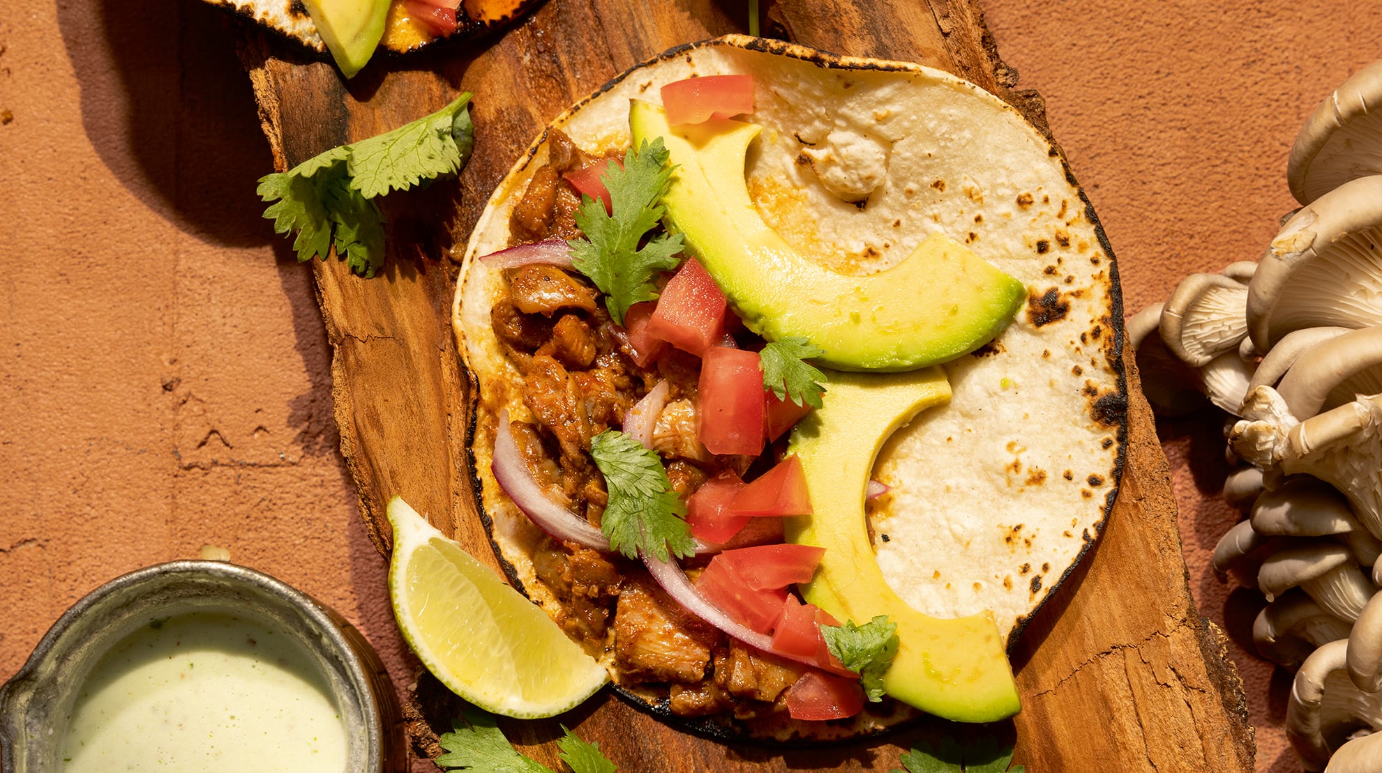 tacos with crema on the side