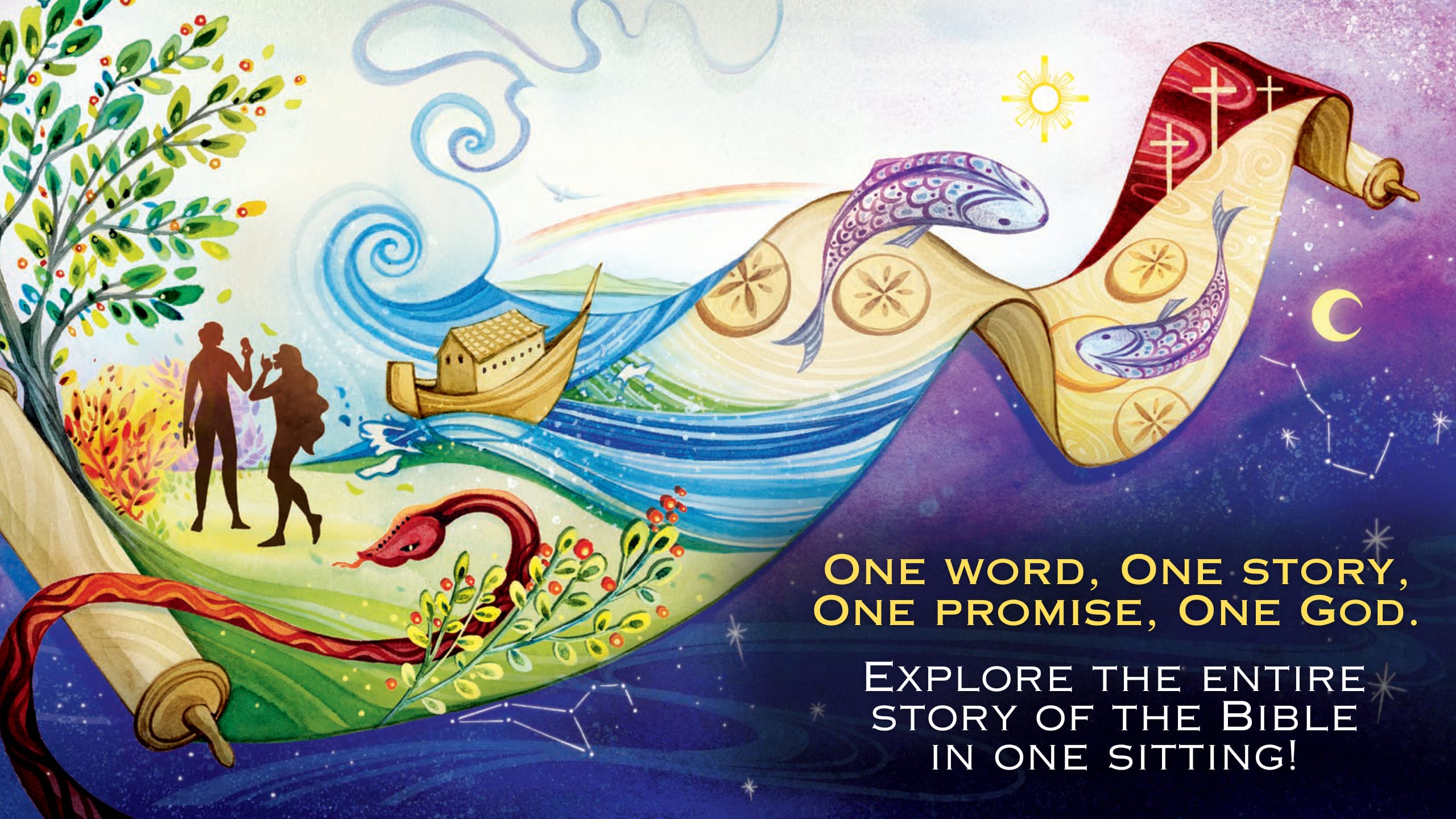 One word, one story, one promise, one God: Explore the entire story of the Bible in one sitting!