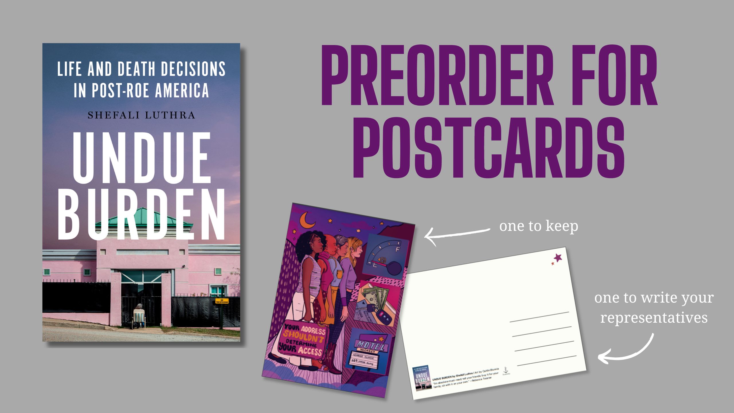 Preorder UNDUE BURDEN for Postcards