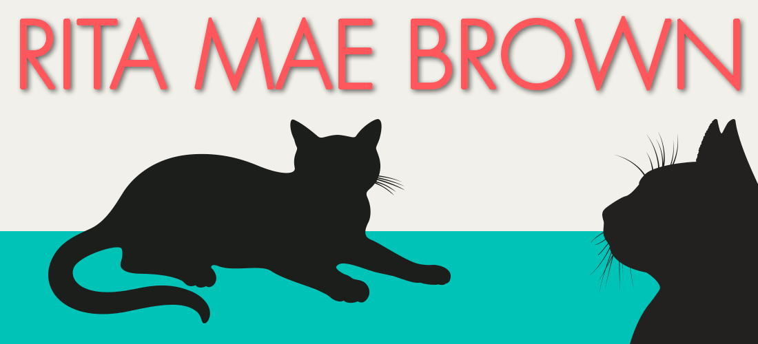 Rita Mae Brown with black cats