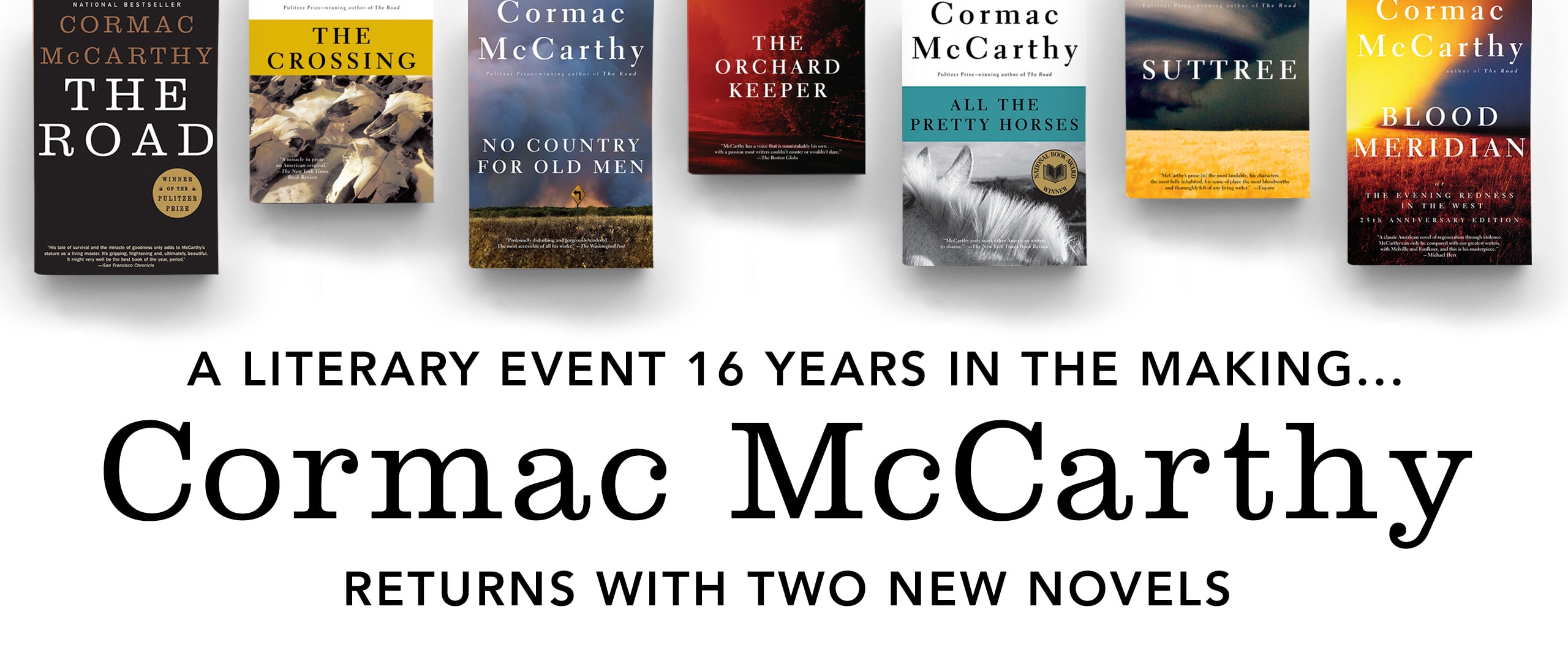 Photos of books by Cormac McCarthy