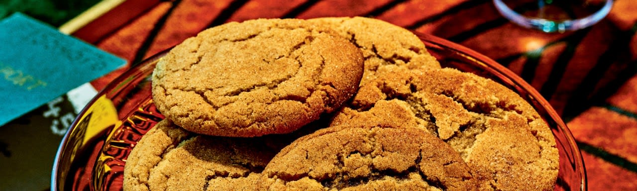 close-up of plate of cookies