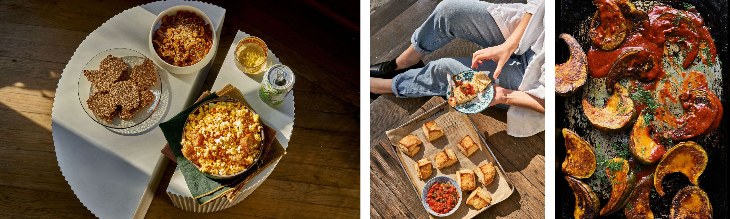 photo of snacks, biscuits, and roasted squash