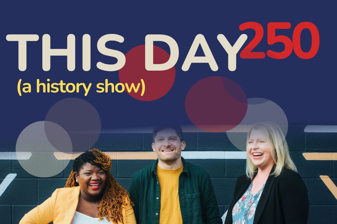 Banner that reads This Day 250 with a photo of three people