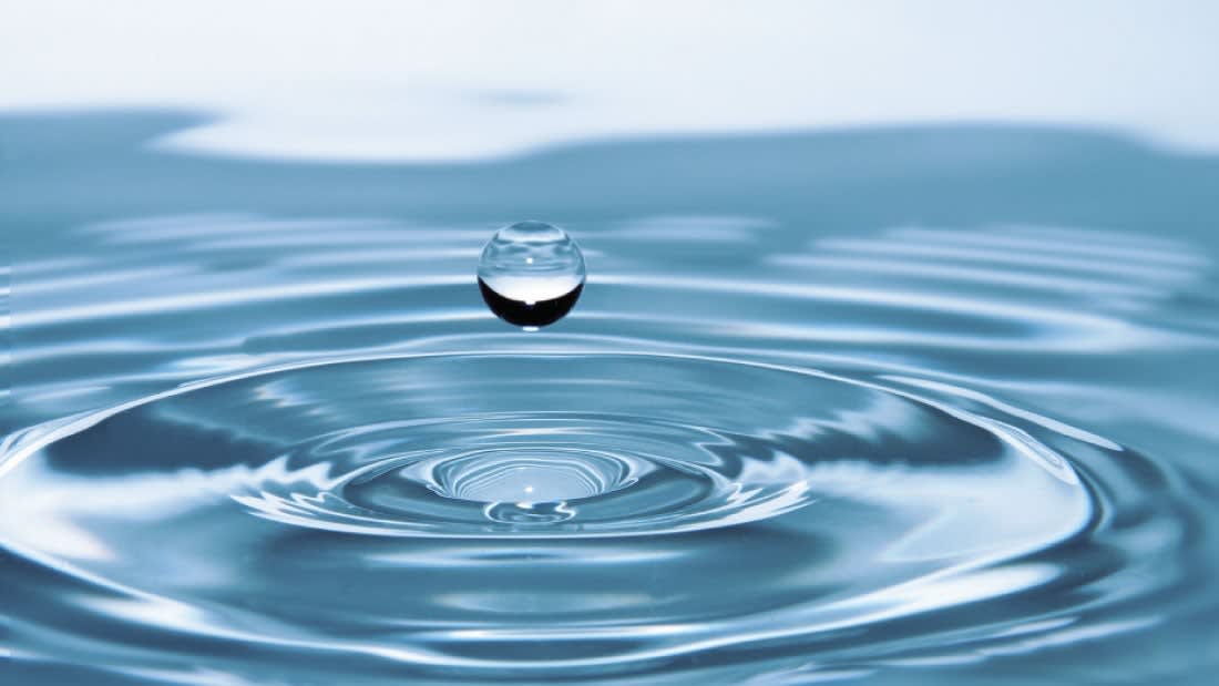 Water drop and ripples