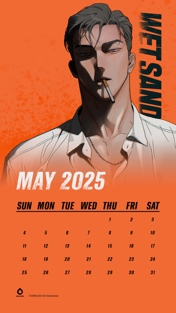Wet Sand May 2025 Calendar Mobile Download