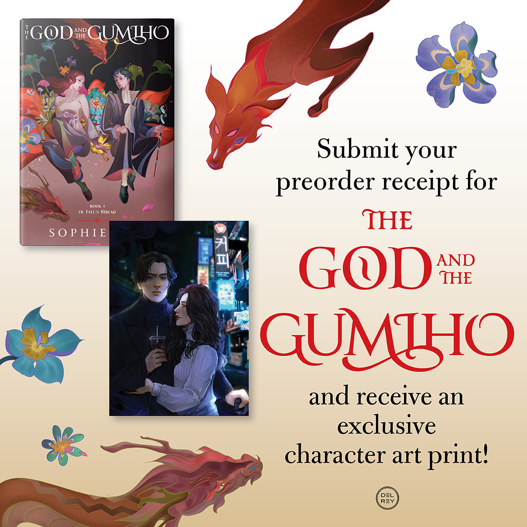 Submit your preorder receipt for THE GOD AND THE GUMIHO and receive an exclusive character art print!